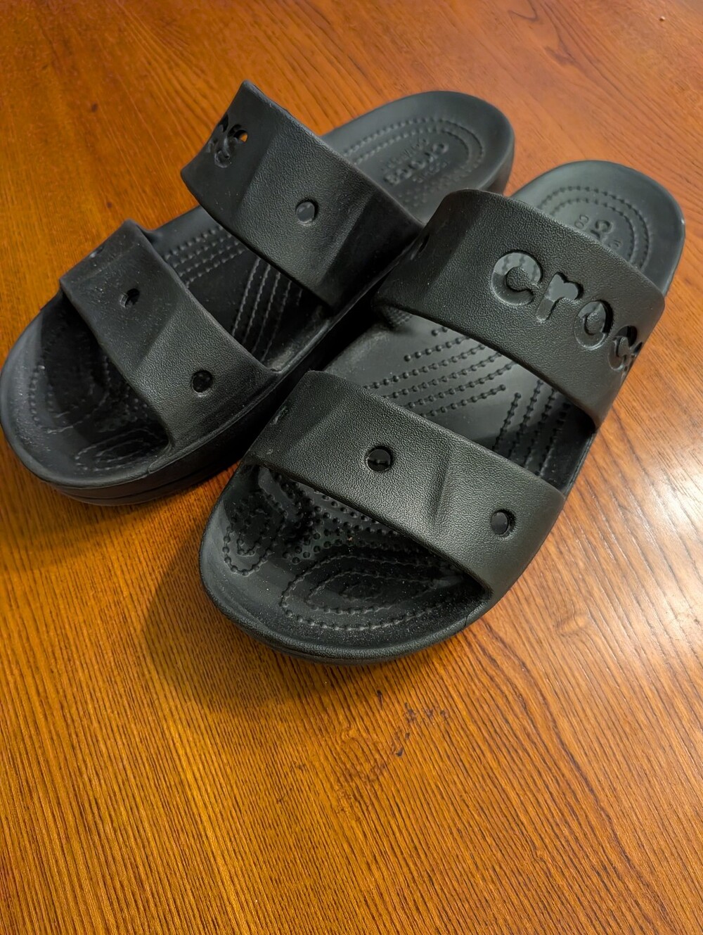 Women's Wide Strap Slide Sandals, Black, 8